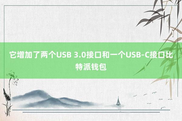 它增加了两个USB 3.0接口和一个USB-C接口比特派钱包