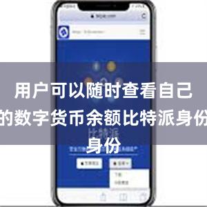 用户可以随时查看自己的数字货币余额比特派身份