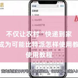 不仅让农村“快递到家”成为可能比特派怎样使用教程