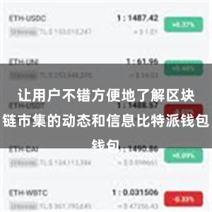 让用户不错方便地了解区块链市集的动态和信息比特派钱包